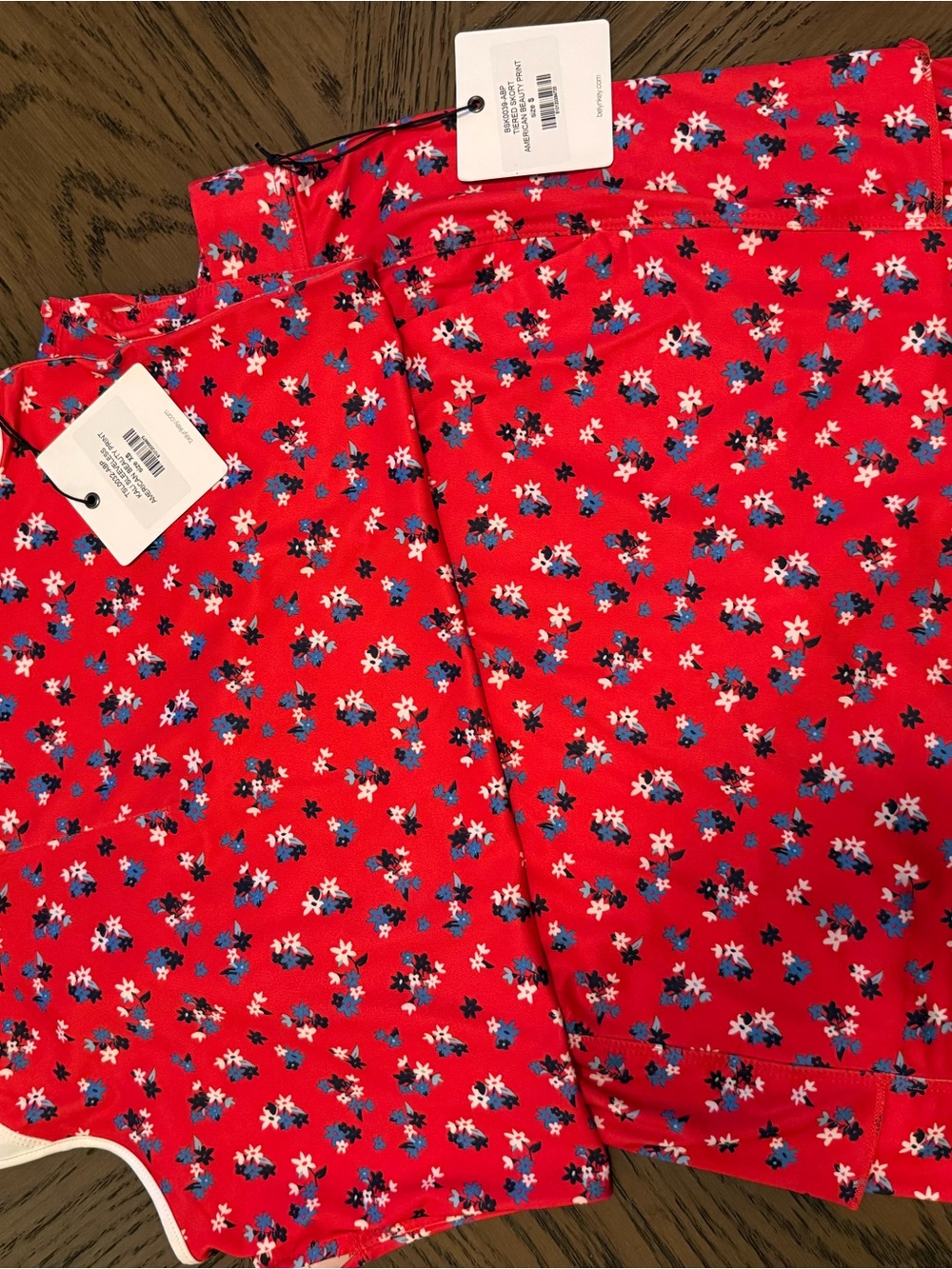 Belyn Key Red Floral Skort with Blue & White Accents - Picture 7 of 8